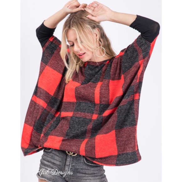 ❤️LAST 1! Relaxed Fit Plaid Print Soft Knit Top! - Picture 10 of 11